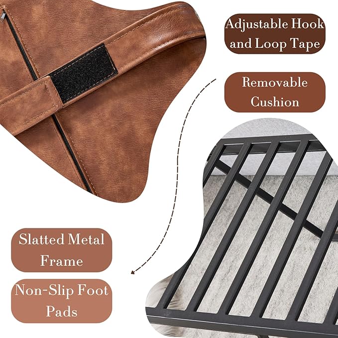 Brown Leather, Black Frame