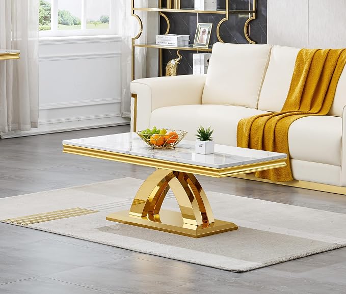 White Golden Coffee Table