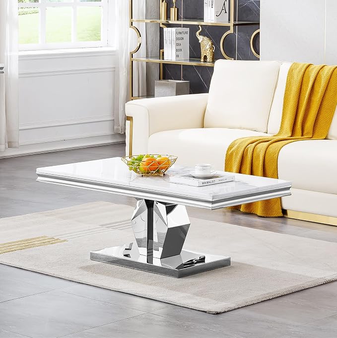White Silver Coffee Table