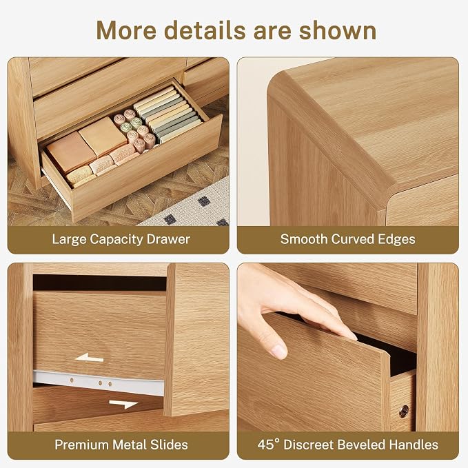 A-natural, 6 Drawers Curved Edge