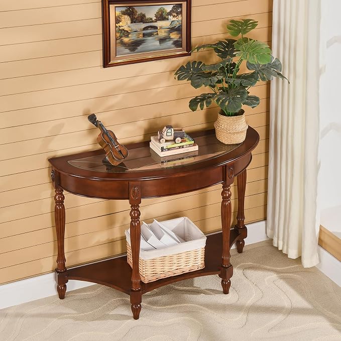 Glass Top Cherry Walnut