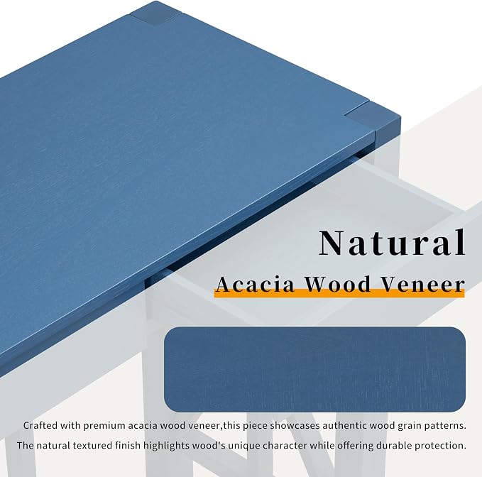 Navy Blue + Mdf + Mdf + Acacia