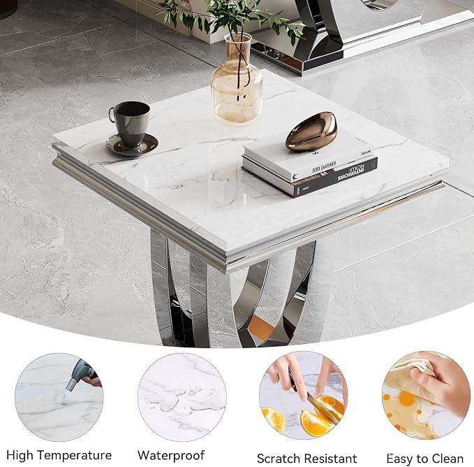 White Silver-end Table