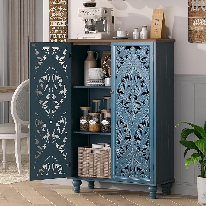 Blue & Walnut_2 Doors_tall