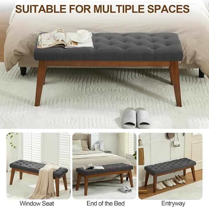 Dark Grey-linen-tufted