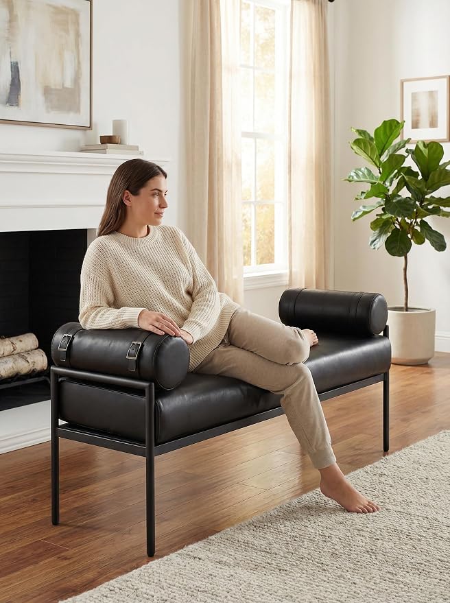 Black Leather Seat-black Leather Strap