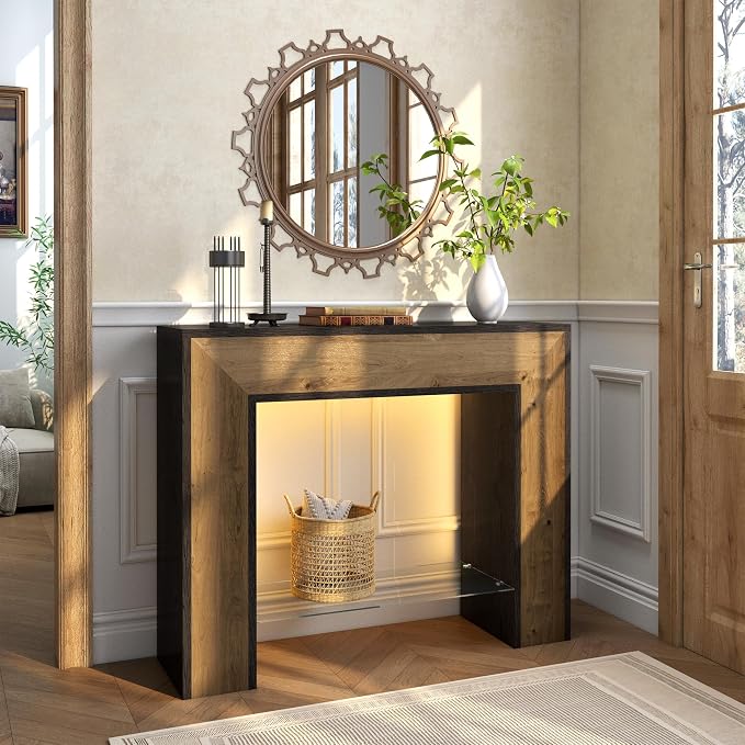 Dark Grey/ Oak/Glass Shelf