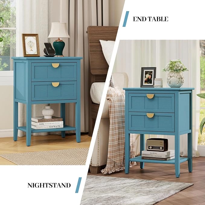Blue 2 Drawer Set of 2