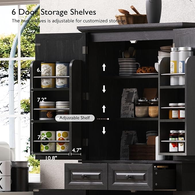 Black (With 3 Pull Out Shelves)