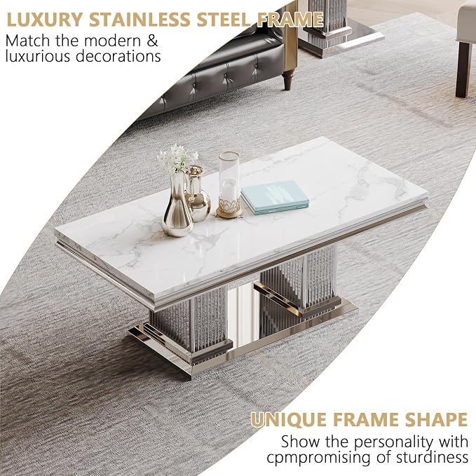 White Silver Coffee Table