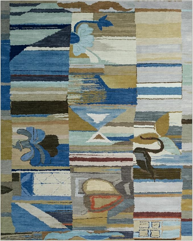 Blue-brown-camel-white-red-black