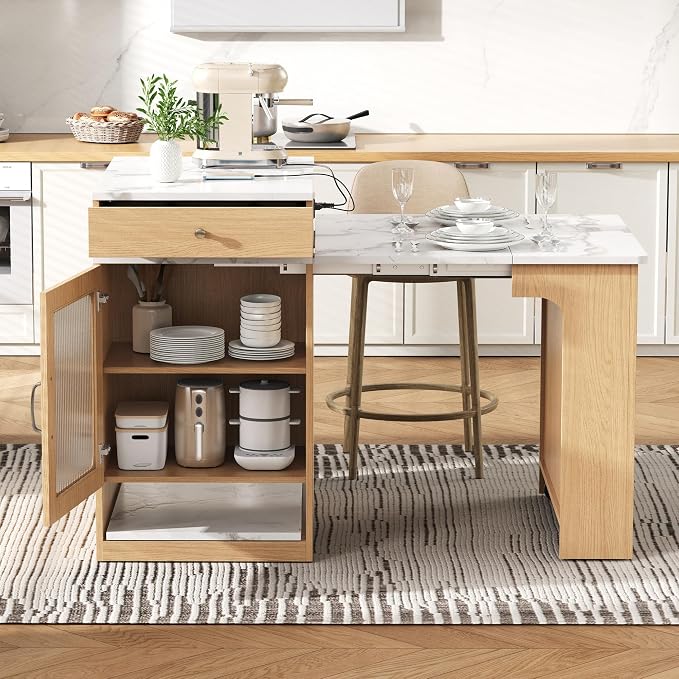 Natural + Faux Marble Table + Particle Board+mdf + Particle Board