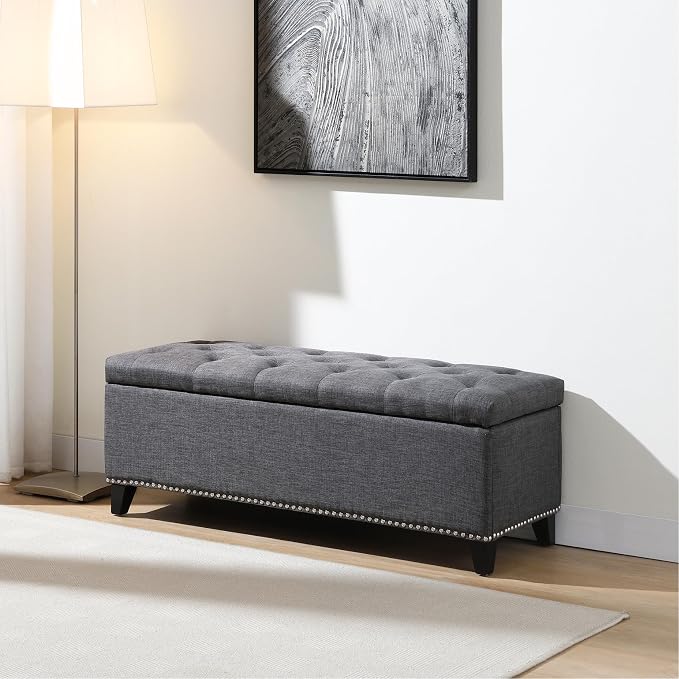 Linen Fabric - Dark Grey 47.5''w