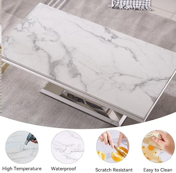 White Silver-coffee Table