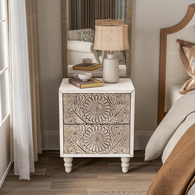 Wood Color-carved-2 Drawers
