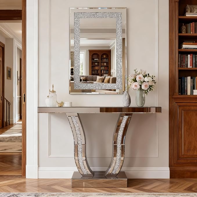 Silver Table+rectangle Mirror