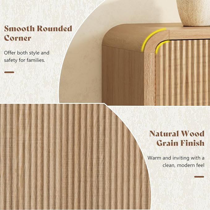 Natural Oak - Fluted Panel