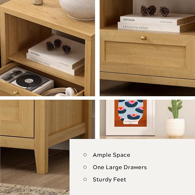 1 Drawer/Natural Oak