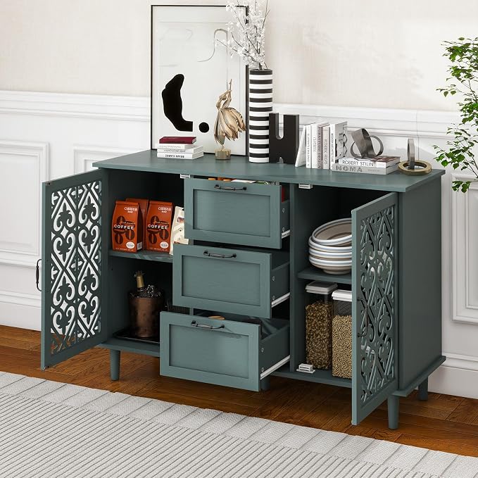 Green 2 Doors 3 Drawers