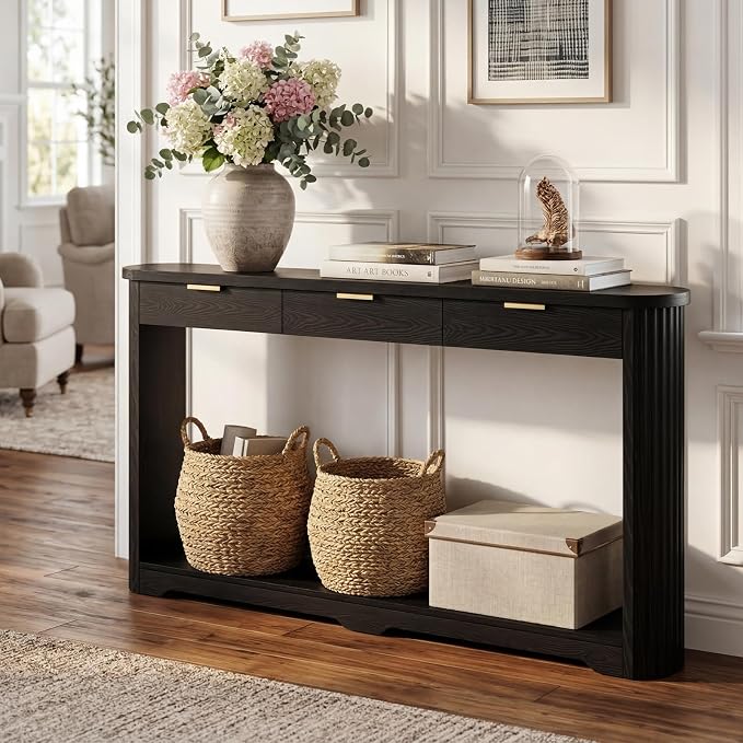 Black With 3 Drawers