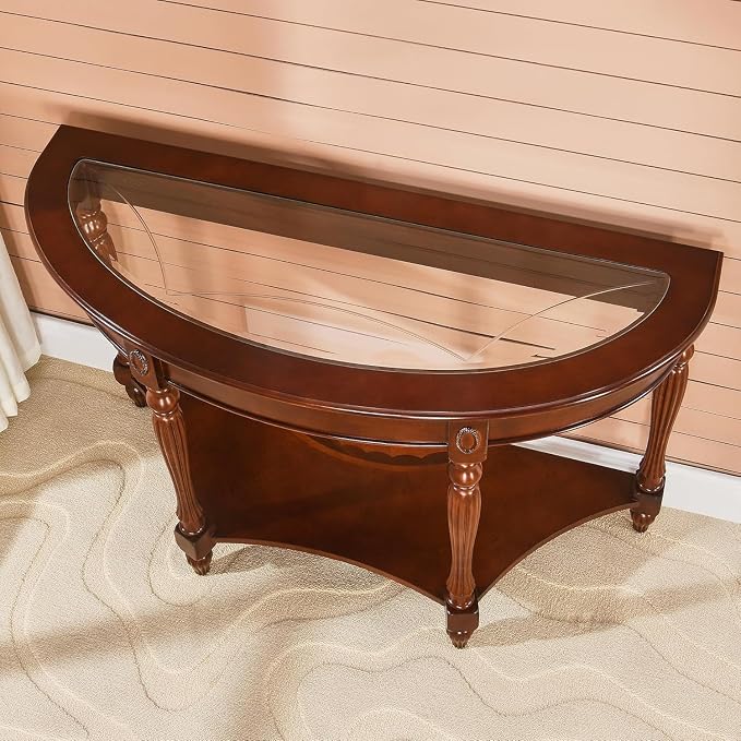 Glass Top Cherry Walnut
