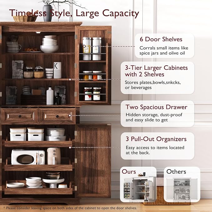 Brown 4 Doors 2 Drawers +Mdf