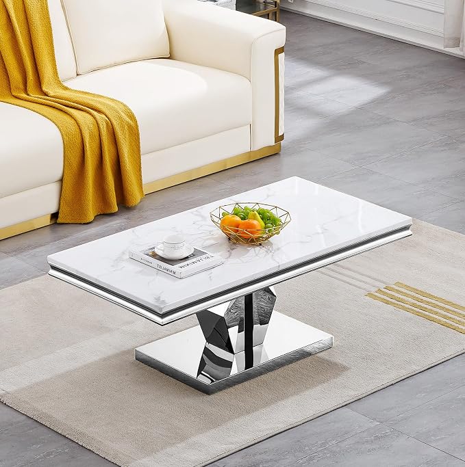White Silver Coffee Table