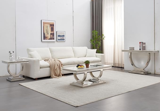 Console Table,white&gold
