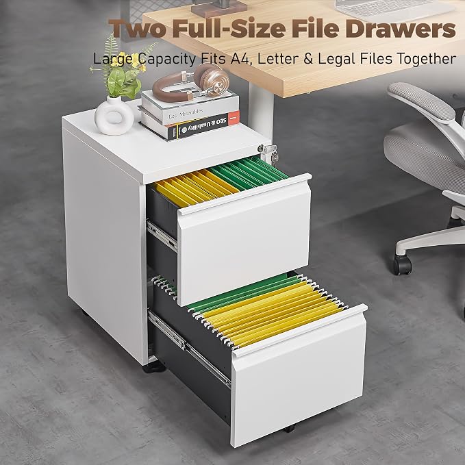 Matte-white 2-drawer Mobile