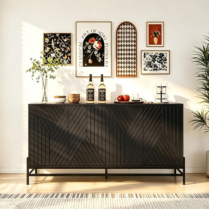 Black-geometric Lines Carved