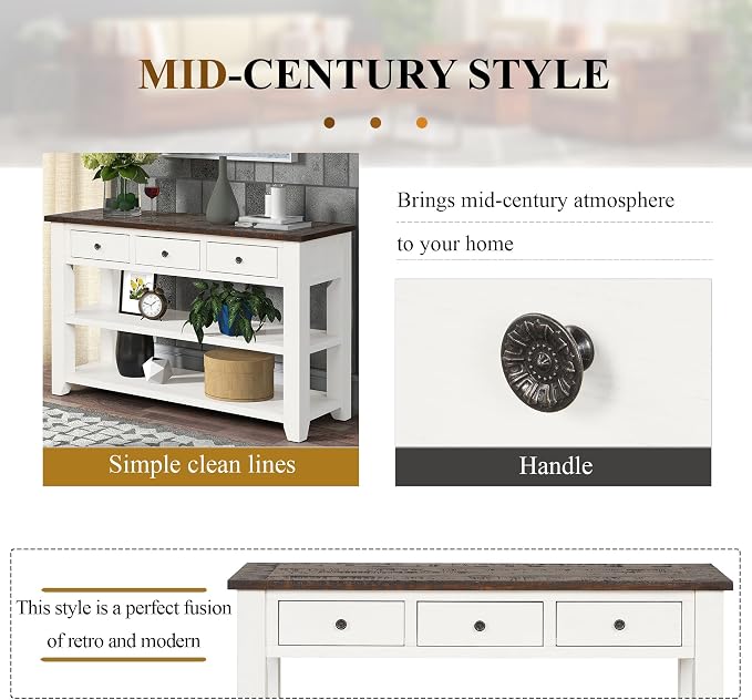 Antique White+brown Top