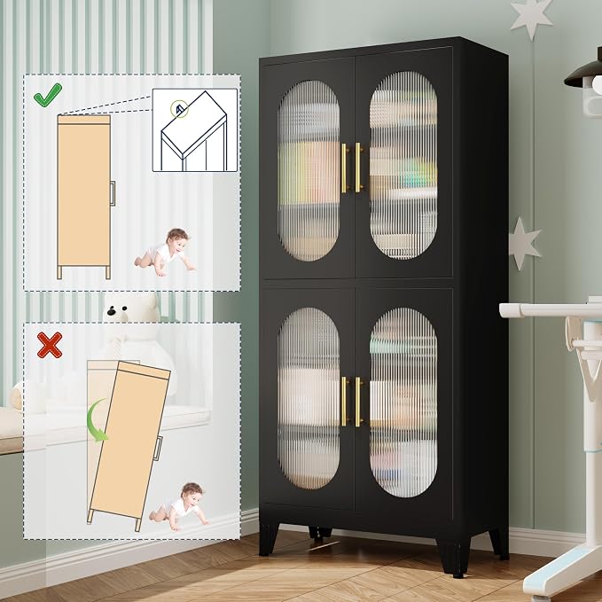 4 Shelves-black