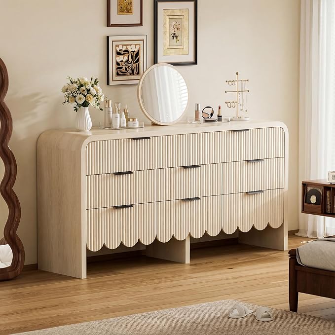 Beige-8 Drawer-dresser