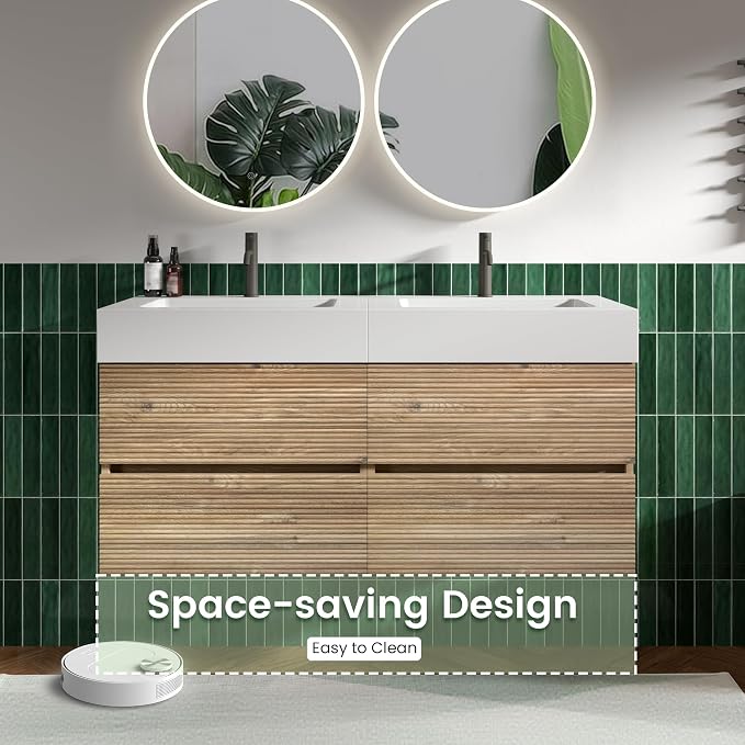 Rough Oak / White High-rim Sink
