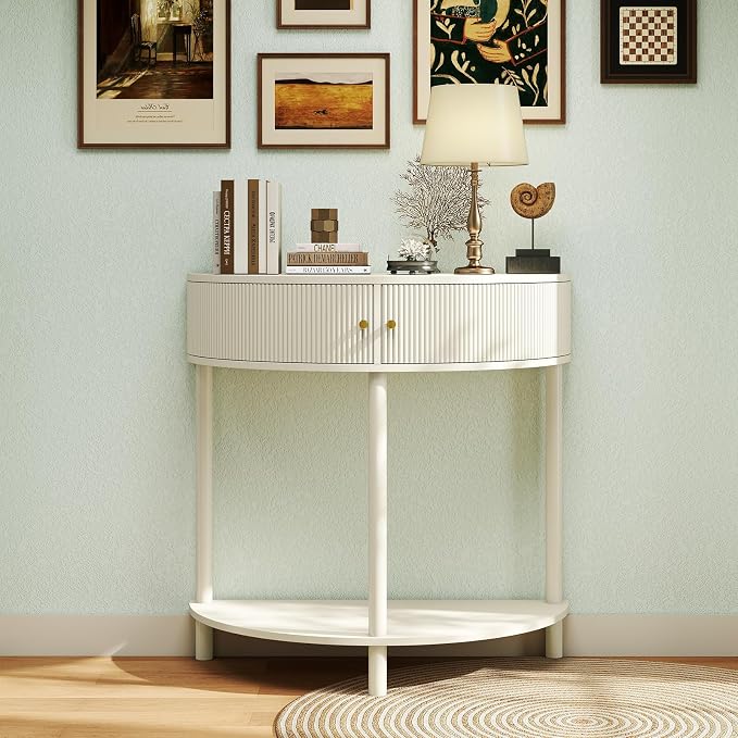 Cream White - Fluted Design