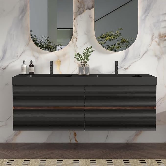 Walnut+black / Black High-rim Sink