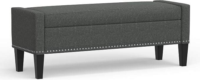 Dark Gray With Nailhead Trim