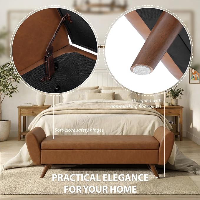 Cognac Brown Faux Leather