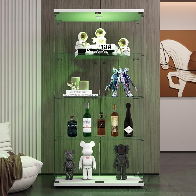 White - 2 Doors & 4 Shelves(led)