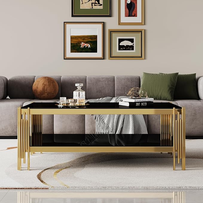 Coffee Table-black & Gold
