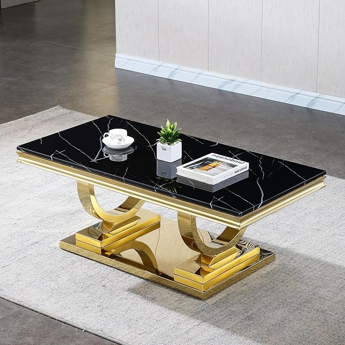 Coffee Table - Black Gold Base