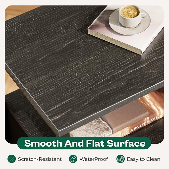 Charcoal Black Wood Grain Print