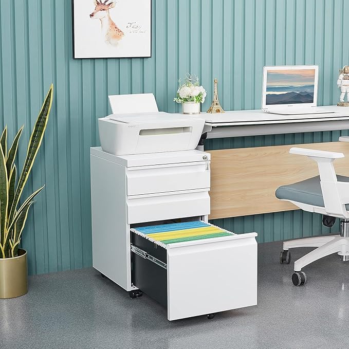 Matte-white 3-drawer Mobile