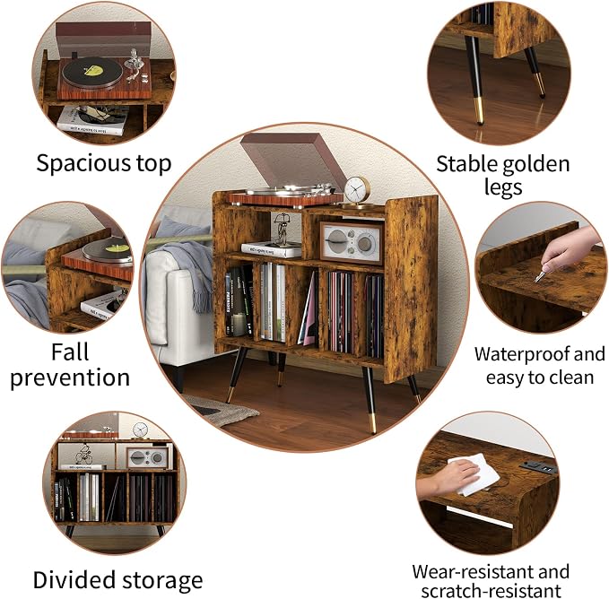 Brown - 6 Compartments (Usb and Socket)