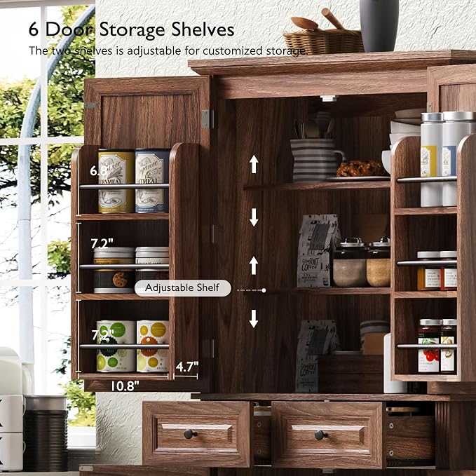 Brown 4 Doors 2 Drawers +Mdf
