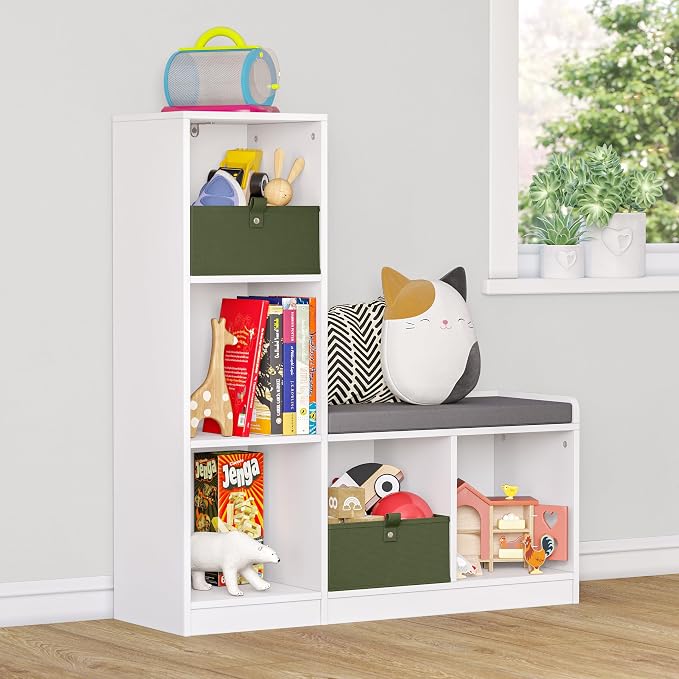 White With 2 Olive Bins