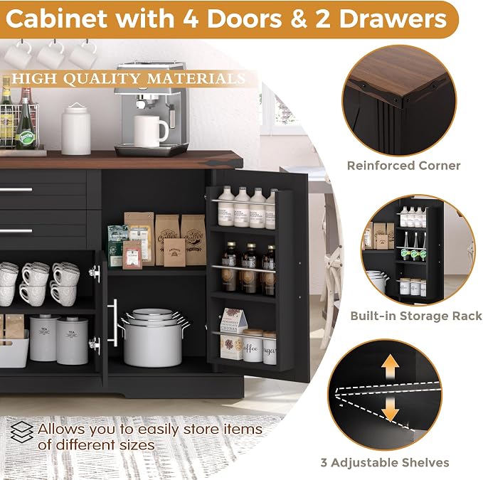2 Drawers-black