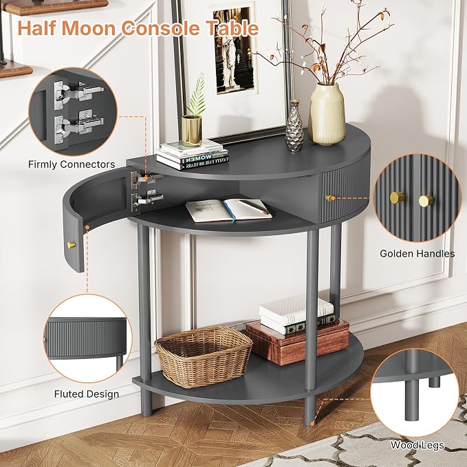 Dark Grey - Fluted Design
