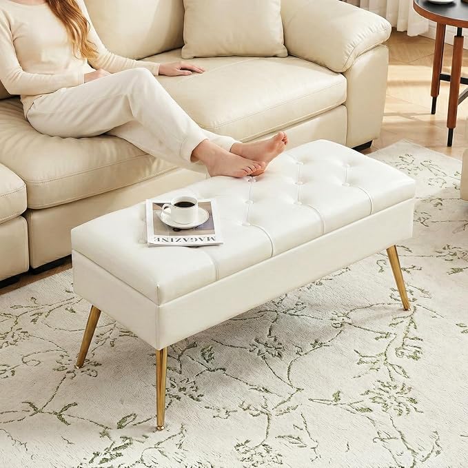 31.5'' Leather Ivory White