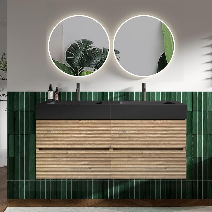 Rough Oak / Black High-rim Sink